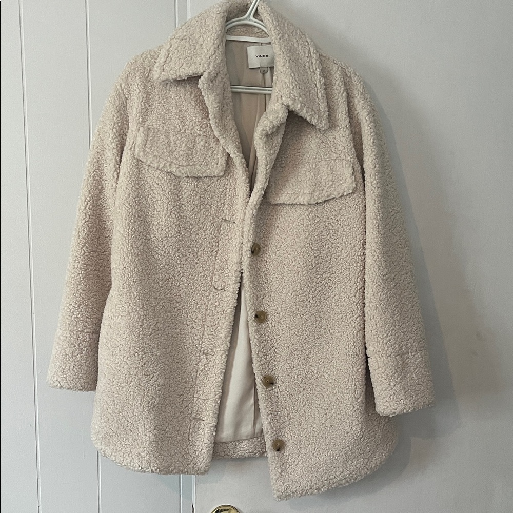 Vince Cream Teddy Jacket